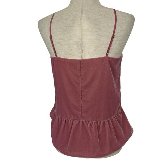 J Crew Velvet Top Women Size 2 Pink Peplum Cami Soft Feminine Dainty Fairy Boho - Picture 3 of 13